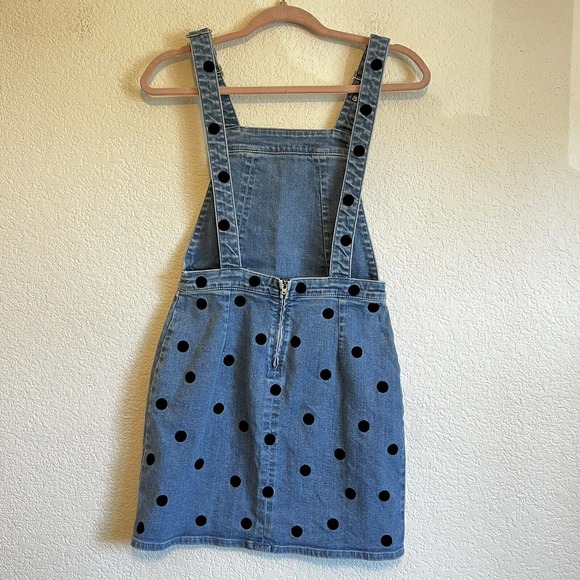NASTY GIRL SIZE Small WASHED DENIM MINI DUNGAREE DRESS Overall - Picture 3 of 9